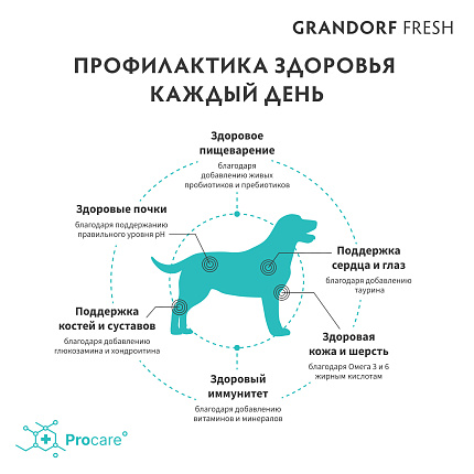 GRANDORF Fresh Adult MEDIUM & MAXI Salmon & Sweet Potato (Свежее филе лосося с бататом для собак средних и крупных пород) 10 кг